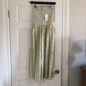 ✨NWT✨ Tory Burch Print Strapless Polka Dot Print Dress Green Ivory Size 0